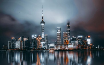 Shanghai, China, City, Night Wallpaper