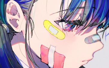 Anime Girls, Artwork, Band-Aid Wallpaper