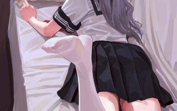 Anime Girls, FKEY, School Uniform, Schoolgirl Wallpaper