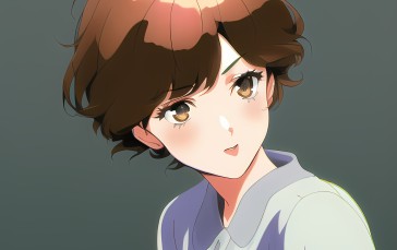 Novel Ai, Anime Girls, Simple Background, Brunette Wallpaper
