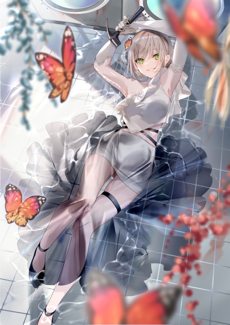 Anime, Anime Girls, Butterfly, Water, Hammer Wallpaper