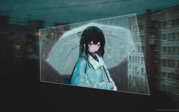 Anime, Anime Girls, Picture-in-picture, Umbrella Wallpaper