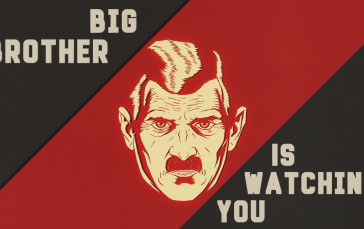 George Orwell, Totalitarianism, Big Brother, Red, Text Wallpaper