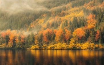 AI Art, Landscape, Mountains, Fall Wallpaper