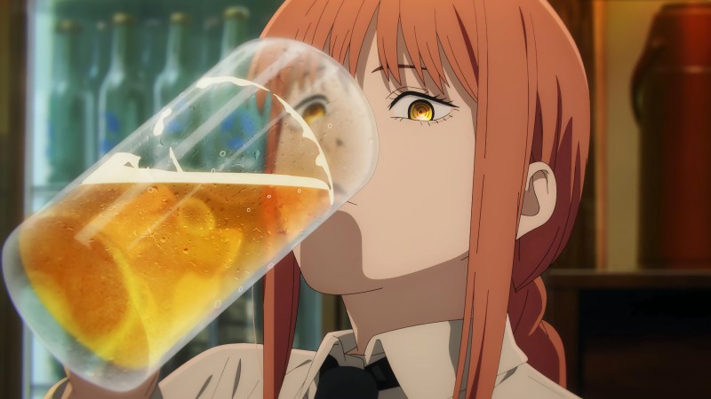 Makima (Chainsaw Man), Beer, Beer Mugs, Anime Girls, Yellow Eyes Wallpaper