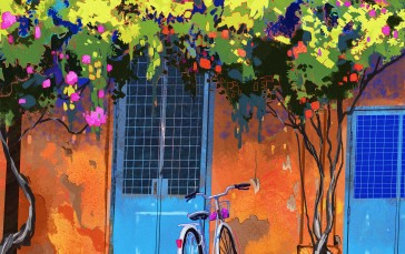 Bicycle, Artwork, Digital Art, Trees Wallpaper