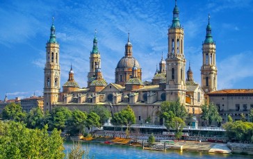 Basilica of Our Lady of the Pillar, Zaragoza, Spain, Architecture, Building Wallpaper