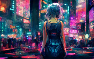 Cyberpunk, Neon, City, Futuristic Wallpaper