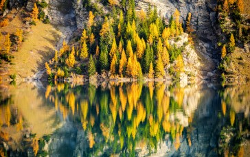 Fall, Alps, Lake, Nature Wallpaper
