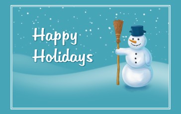 Snowman, Snow, Christmas, Broom, Holiday Wallpaper