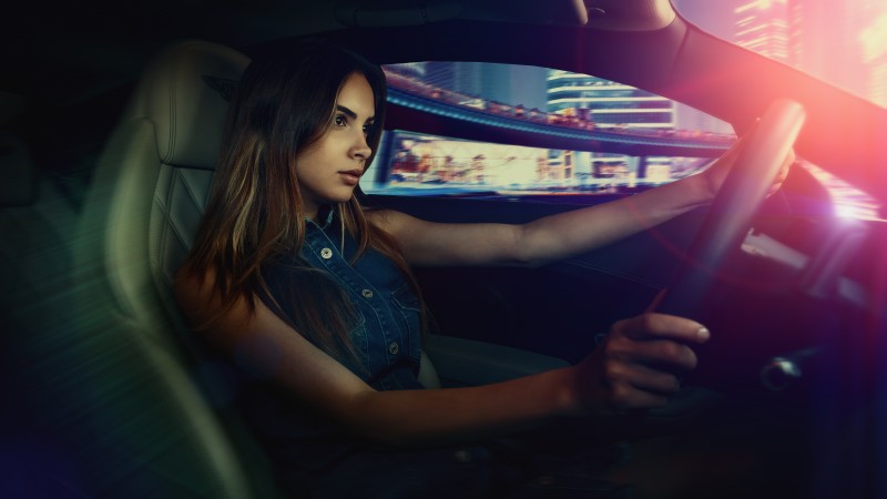 Women, Model, Car, Car Interior, Brunette Wallpaper