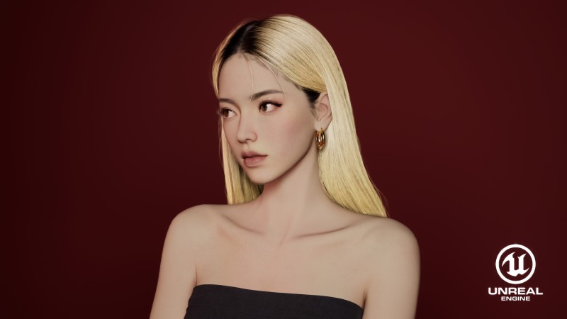 Ling Jie Zeng, CGI, Women, Blonde, Long Hair Wallpaper