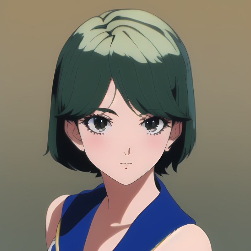 Novel Ai, Anime Girls, Green Hair, Simple Background Wallpaper