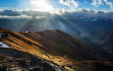 New Zealand, Nature, Mountains, Sunlight, Clouds Wallpaper