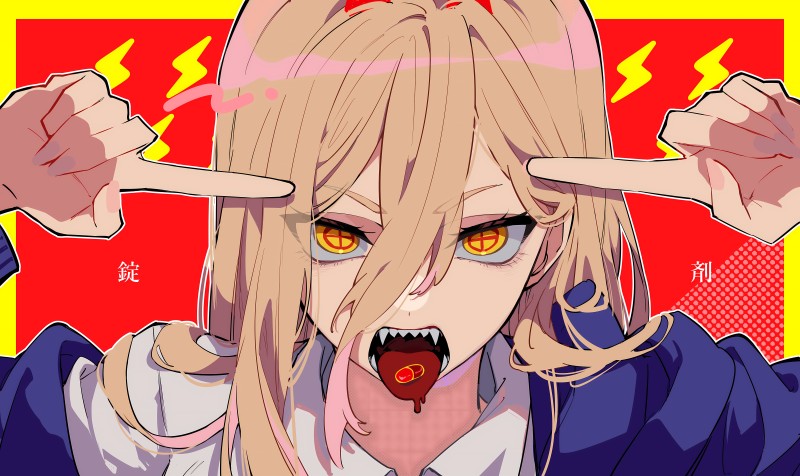 Power (Chainsaw Man), Chainsaw Man, Anime, Anime Girls, Tongue Out, Pills Wallpaper