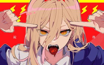 Power (Chainsaw Man), Chainsaw Man, Anime, Anime Girls, Tongue Out, Pills Wallpaper