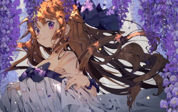 Anime, Anime Girls, Brunette, Purple Eyes Wallpaper