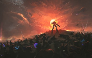 Halo Reach, Sun, Clouds, Energy Sword, Artwork, Video Games Wallpaper