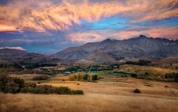 Landscape, 4K, New Zealand, Nature, Sky, Sunset Glow Wallpaper