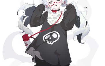 Simple Background, White Background, Glasses, Anime Girls Wallpaper