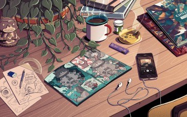 Chillhop Music, IPhone, Desk, Drawing, Coffee Wallpaper