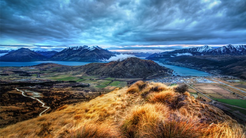 Landscape, 4K, New Zealand, Nature, Clouds, Mountains Wallpaper