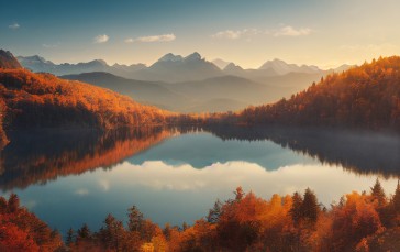 AI Art, Landscape, Mountains, Fall Wallpaper