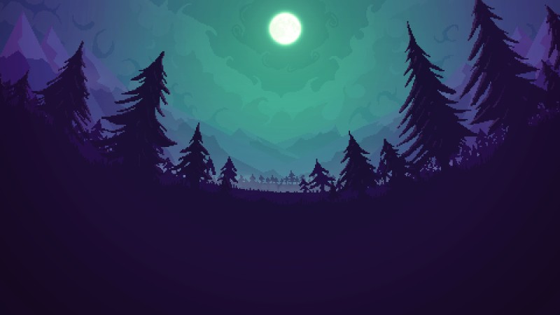 Forest, Moon, Trees, Night Wallpaper