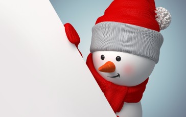 Snowman, CGI, Winter, Snow, Santa Hats Wallpaper