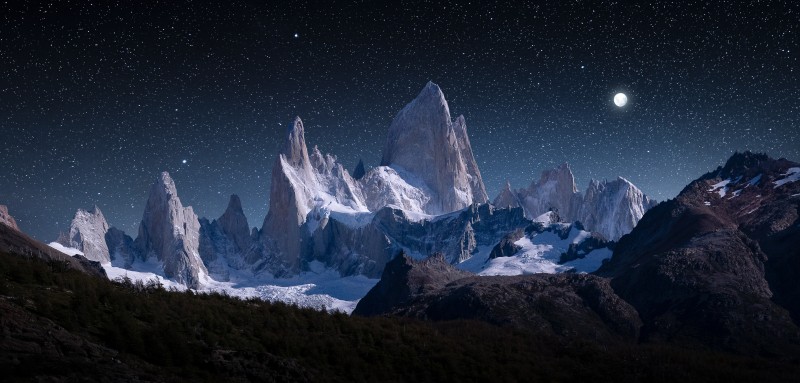 Photography, Nature, Mountains, Stars, Night Wallpaper