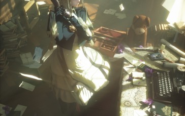 Violet Evergarden, Violet Evergarden (character), Anime Girls, Paper Wallpaper