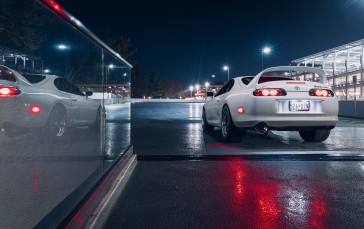 Car, Toyota, Toyota Supra, Reflection, Licence Plates, Street Light Wallpaper