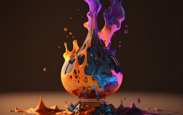AI Art, Paint Splash, Color Burst, Colorful Wallpaper