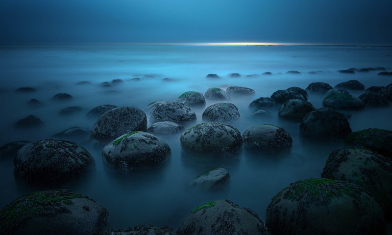 Rocks, Landscape, Beach, Mist Wallpaper