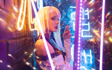 Model, Cosplay, Lucyna Kushinada (Cyberpunk: Edgerunners), Cyberpunk: Edgerunners Wallpaper