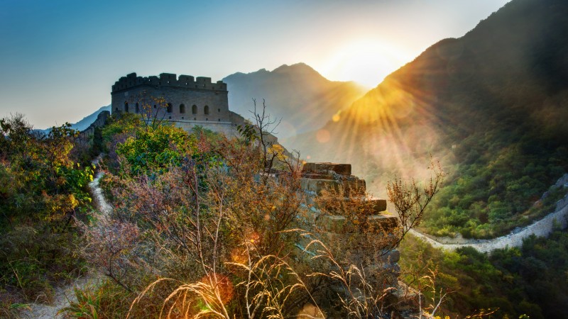 Landscape, 4K, Great Wall of China, Mountains Wallpaper