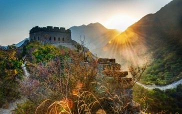 Landscape, 4K, Great Wall of China, Mountains Wallpaper