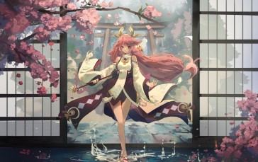 Anime, Anime Girls, Yae Miko (Genshin Impact), Genshin Impact, Water, Pink Hair Wallpaper