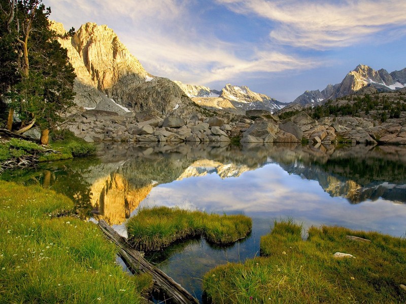 Nature, Water, Reflection, Mountains, Grass Wallpaper