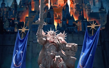 Warhammer, Warhammer 40.000, Blue, Statue, Gold Wallpaper