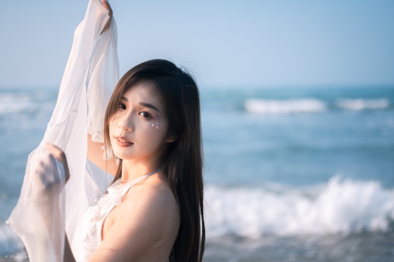 Asian, Women, Model, Sea Wallpaper