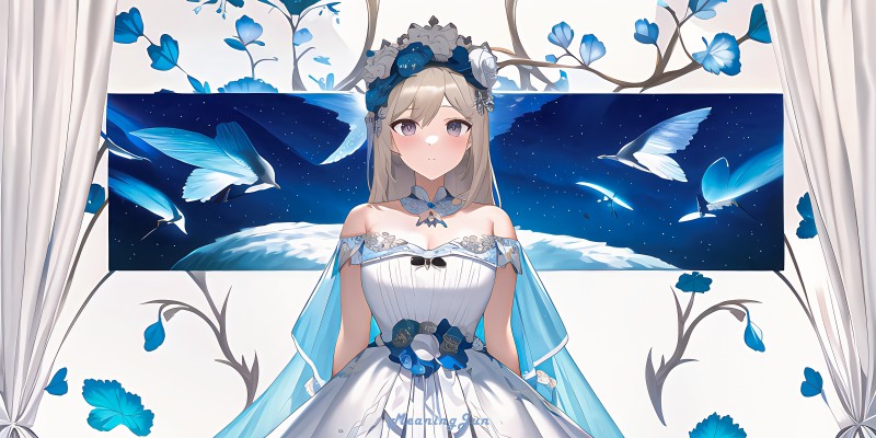 Anime Girls, Anime, AI Art, Dress Wallpaper