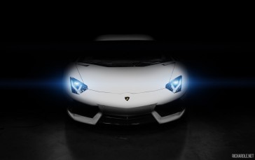 Car, Lamborghini, Lamborghini Aventador, Dark, Headlights Wallpaper