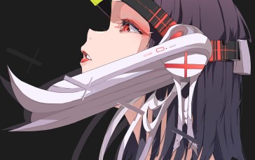 Nico Tina, Minimalism, Anime Girls, Headphones Wallpaper