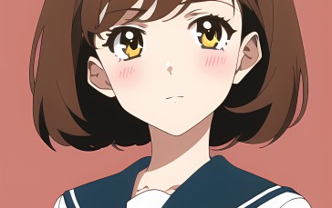 Novel Ai, Anime Girls, Brunette, Brown Eyes Wallpaper