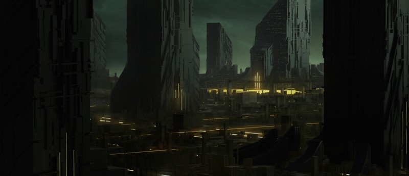 City, Science Fiction, Dark, Black Wallpaper