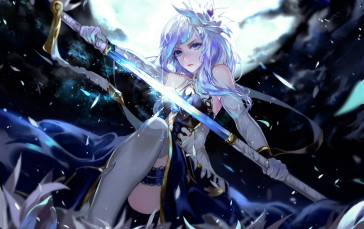Anime, Anime Girls, Blue Hair, Blue Eyes Wallpaper