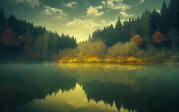 AI Art, Landscape, Lake, Nature, Water Wallpaper