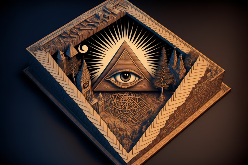 AI Art, Illustration, Illuminati, Wood Wallpaper