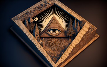 AI Art, Illustration, Illuminati, Wood Wallpaper